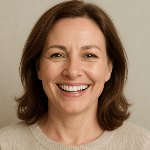 Retrato de mujer rubia sonriendo